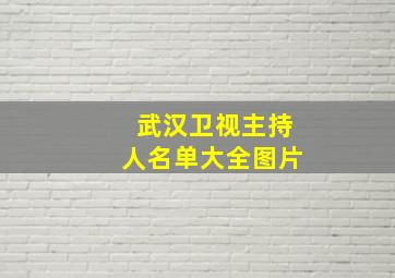 武汉卫视主持人名单大全图片