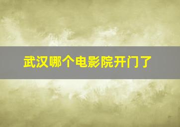 武汉哪个电影院开门了