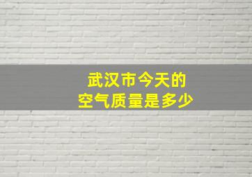 武汉市今天的空气质量是多少