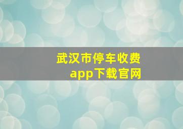 武汉市停车收费app下载官网