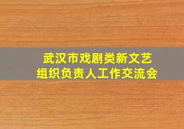 武汉市戏剧类新文艺组织负责人工作交流会