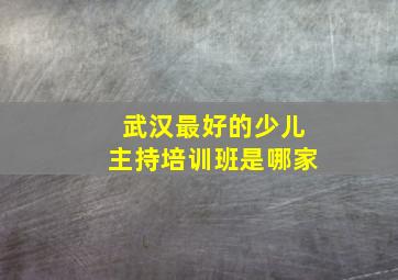 武汉最好的少儿主持培训班是哪家