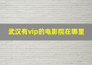 武汉有vip的电影院在哪里