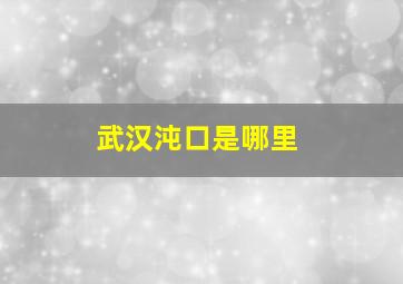 武汉沌口是哪里