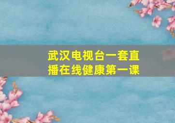 武汉电视台一套直播在线健康第一课