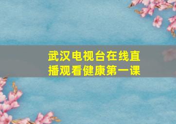 武汉电视台在线直播观看健康第一课