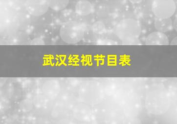 武汉经视节目表