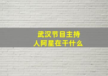 武汉节目主持人阿星在干什么