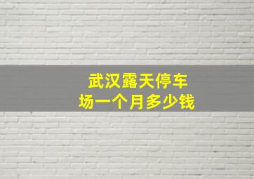 武汉露天停车场一个月多少钱