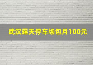 武汉露天停车场包月100元