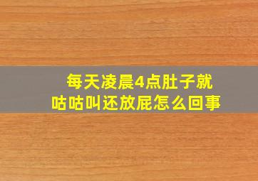 每天凌晨4点肚子就咕咕叫还放屁怎么回事