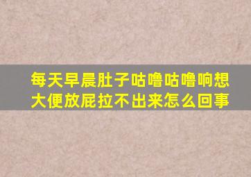 每天早晨肚子咕噜咕噜响想大便放屁拉不出来怎么回事