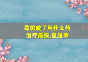 毒蛇咬了用什么药治疗最快,鱼腥草