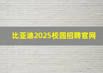 比亚迪2025校园招聘官网