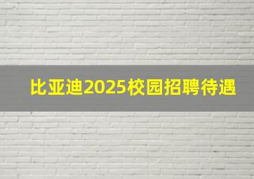 比亚迪2025校园招聘待遇