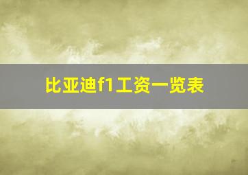 比亚迪f1工资一览表