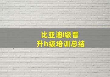 比亚迪i级晋升h级培训总结