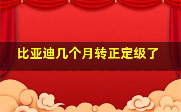 比亚迪几个月转正定级了