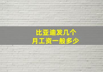 比亚迪发几个月工资一般多少