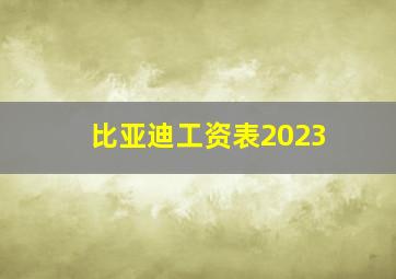 比亚迪工资表2023