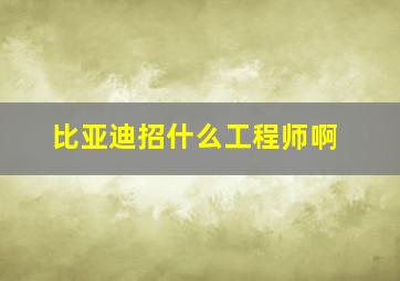 比亚迪招什么工程师啊