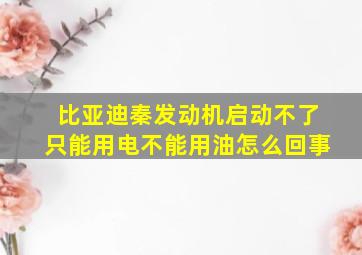 比亚迪秦发动机启动不了只能用电不能用油怎么回事