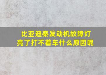 比亚迪秦发动机故障灯亮了打不着车什么原因呢