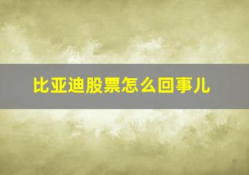 比亚迪股票怎么回事儿