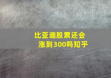 比亚迪股票还会涨到300吗知乎