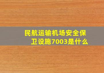 民航运输机场安全保卫设施7003是什么