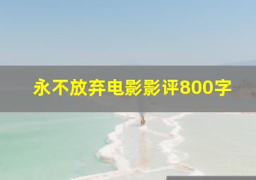 永不放弃电影影评800字