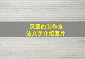 汉堡的制作方法文字介绍图片