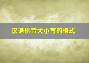 汉语拼音大小写的格式