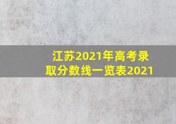 江苏2021年高考录取分数线一览表2021