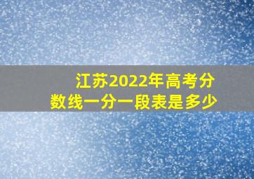 江苏2022年高考分数线一分一段表是多少