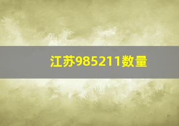 江苏985211数量