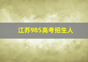 江苏985高考招生人