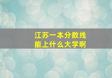 江苏一本分数线能上什么大学啊