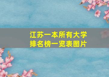 江苏一本所有大学排名榜一览表图片