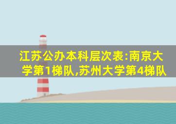 江苏公办本科层次表:南京大学第1梯队,苏州大学第4梯队