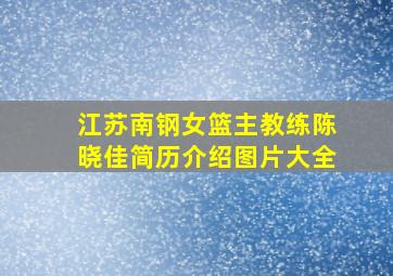 江苏南钢女篮主教练陈晓佳简历介绍图片大全