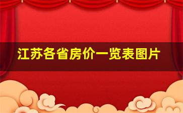 江苏各省房价一览表图片