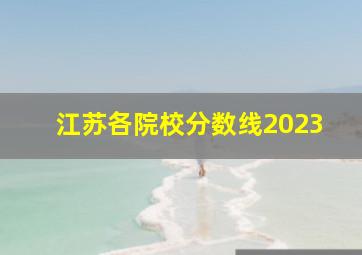 江苏各院校分数线2023