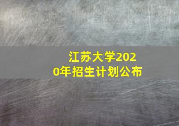 江苏大学2020年招生计划公布