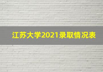 江苏大学2021录取情况表