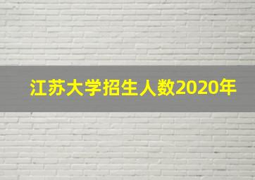 江苏大学招生人数2020年