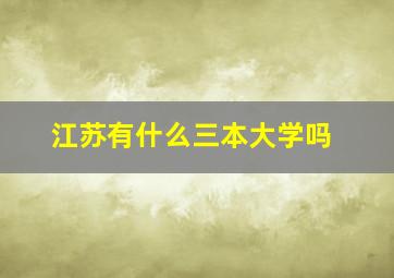 江苏有什么三本大学吗