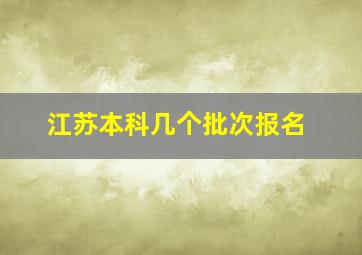 江苏本科几个批次报名