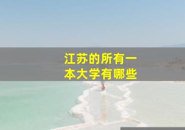 江苏的所有一本大学有哪些