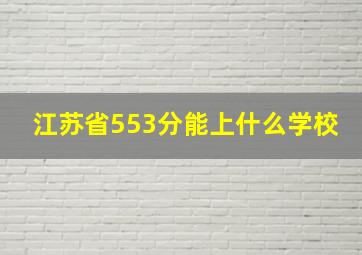 江苏省553分能上什么学校